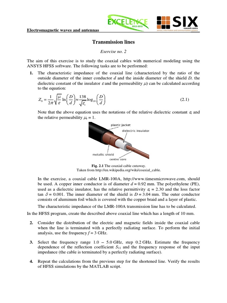 Coxial Line Analysis Using HFSS PDF Coaxial Cable