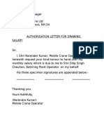 Salary Auth Letter Dated