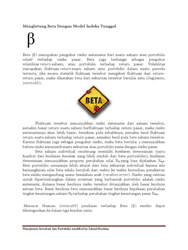 4-Menghitung Beta Index Tunggal | PDF | Komputer