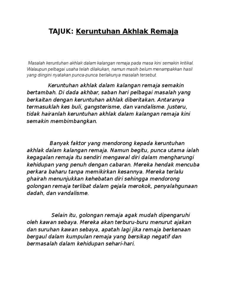 Keruntuhan Akhlak Pdf