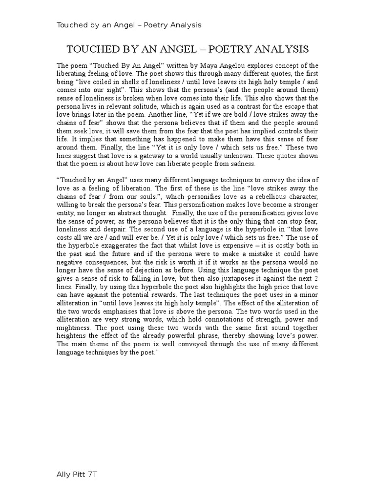 Analysis of Maya Angelou's 