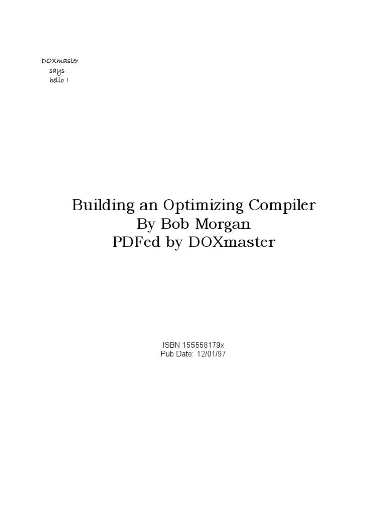 Building an Optimizing Compiler Guide | PDF | Compiler | Instruction Set