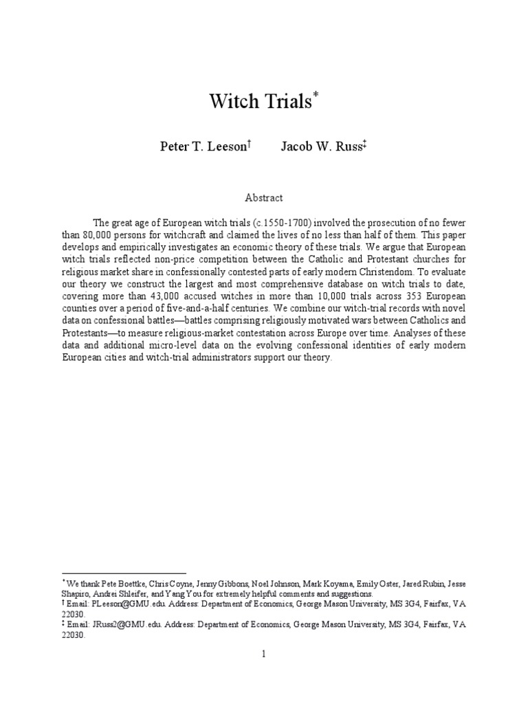 Witch Trials | Witchcraft | Protestantism