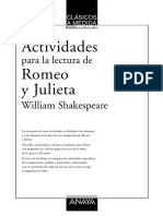 Actividades para lectura de la obra Romeo y JUlieta