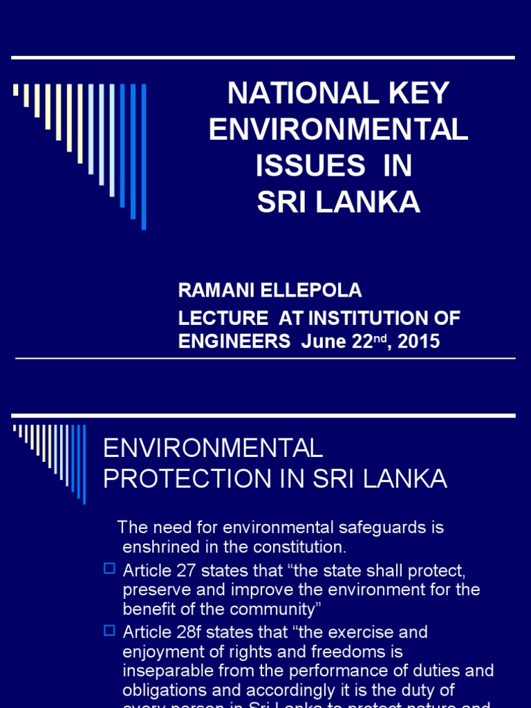 IESL National Key Environmental Issues in Sri Lanka Environmental