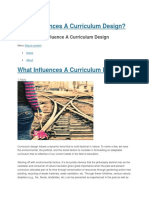 What Influences A Curriculum Design?