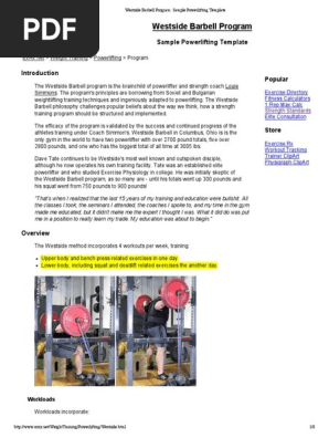 Westside Barbell Program_ Sample Template