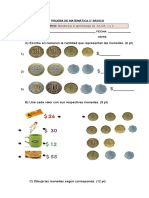 Prueba Matematica Monedas 2 Basico