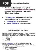 Equivalence Class Testing