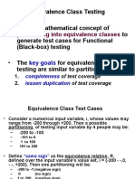 Equivalence Class Testing