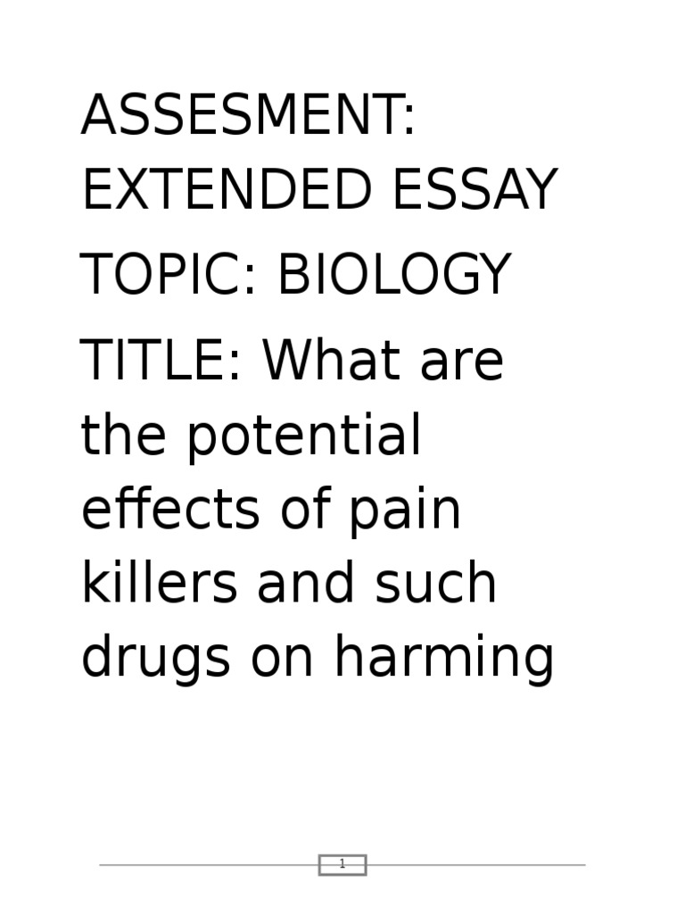 Topics for extended essays in biology