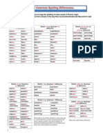 British and American English Spelling Differences