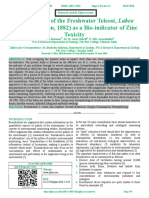 Potential Use of The Freshwater Teleost, Labeo Rohita (Hamilton, 1882) As A Bio-Indicator of Zinc Toxicity