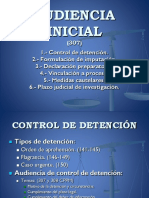 Audiencia inicial: control de detención, imputación y vinculación