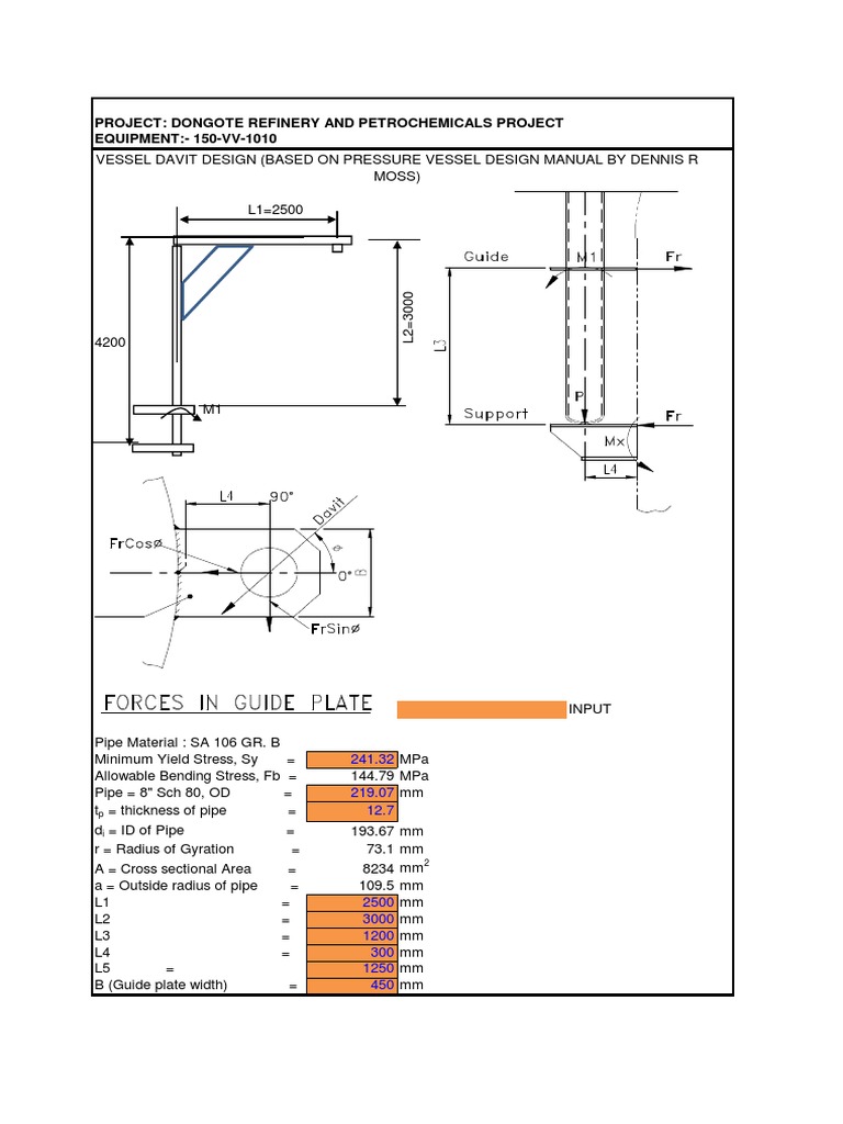 Vessel Davit Design Calculations | PDF
