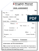 Course Assessment: Achievement and Recommendations