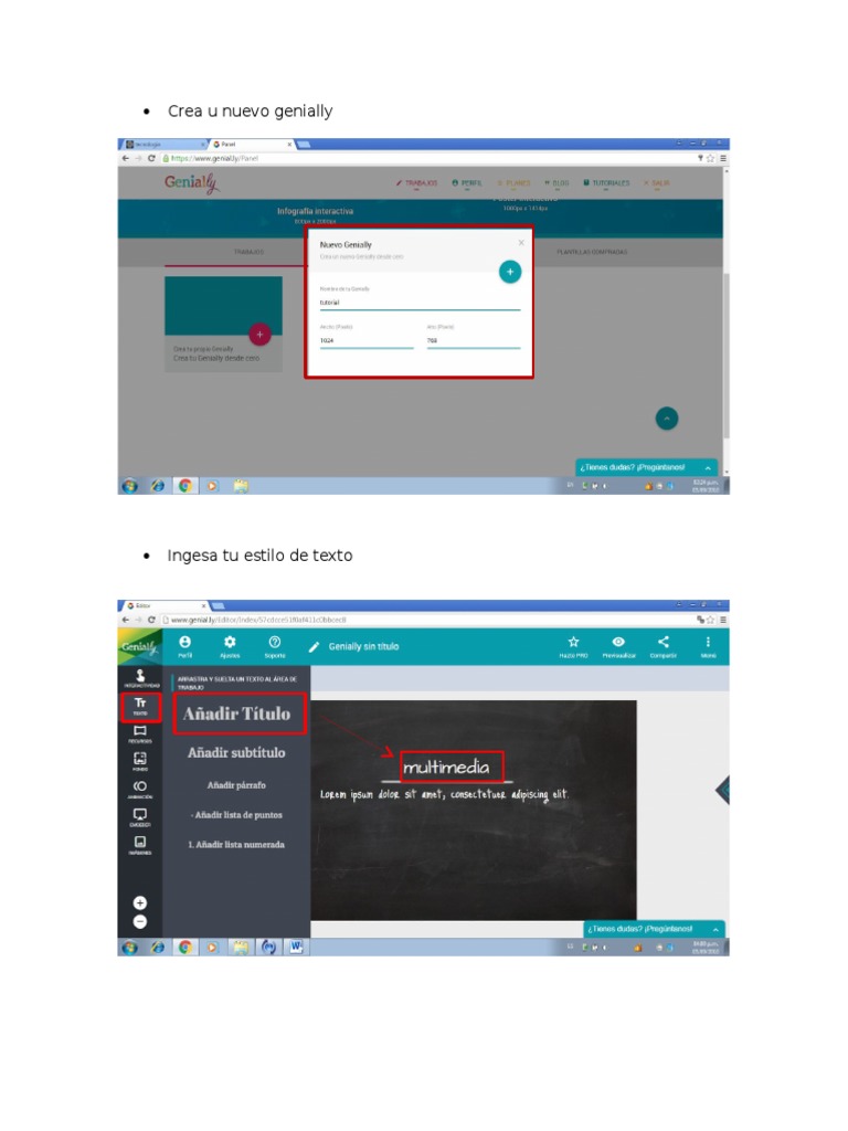 Tutorial de Genially: Crea tu contenido | PDF