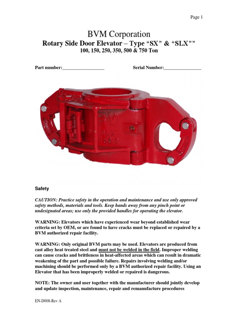 SLX SX Elevator Maintenance Manual PDF Elevator Wear