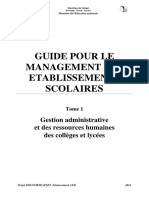 Tome 1 Gestion Administrative Et Des Ressources Humaines Des Colleges Et Lycees PDF