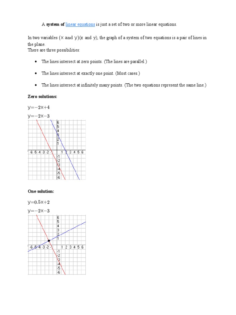 Linear Equations Zero Solutions PDF