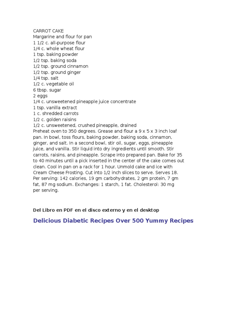 Delicious Diabetic Recipes Over 500 Yummy Recipes: Del Libro en PDF en ...