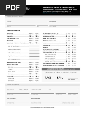 Vehicle Inspection Form