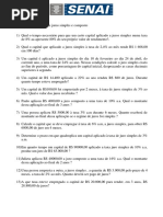 Exercicios Juros Simples e Composto