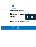 Modul Kreativitas Dan Inovasi Dalam Berwirausaha