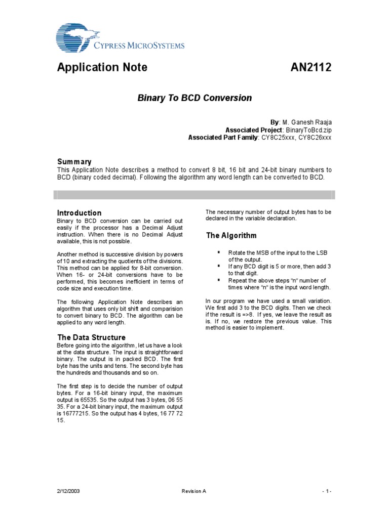 Binary To BCD Conversion | PDF | Binary Coded Decimal | Bit