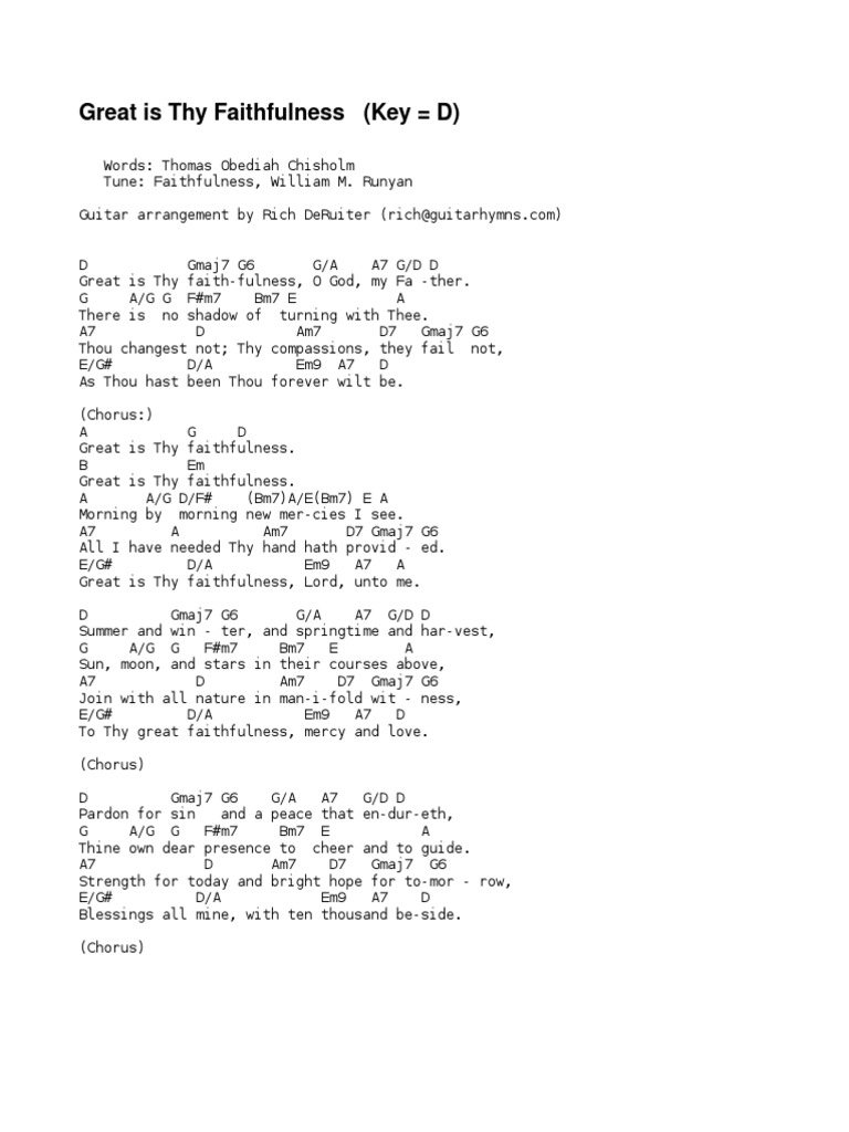 Great Is Thy Faithfulness (Chords) PDF