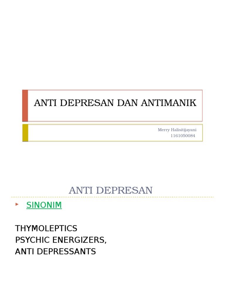 Anti Depresan Dan Antimanik | PDF