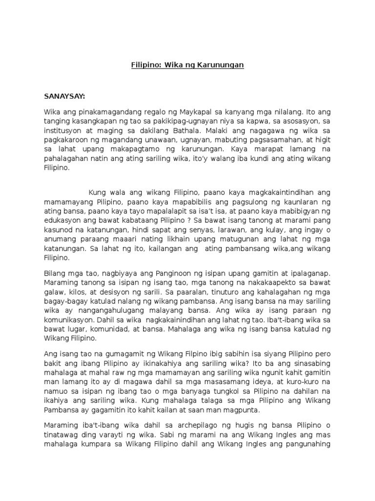 Ano ang halaga sa pagkakaroon ng wikang pambansa picture