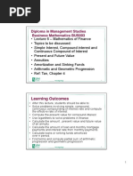 Diploma in Management Studies Business Mathematics BUS003: Learning Outcomes