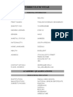 Thulani's Curriculum Vitae