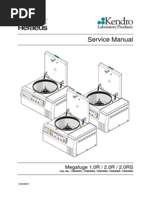 Heraeus Megafuge 1 0 2 0 Service Manual Pdf Electric Motor Electrical Work