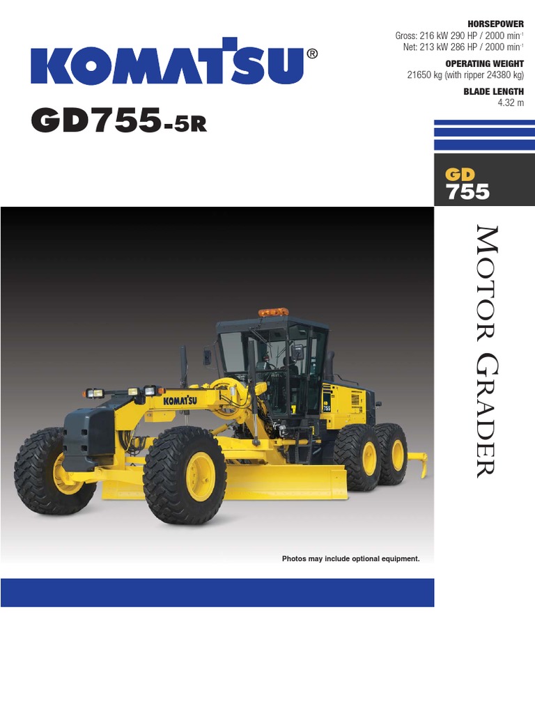 Komatsu GD755-5R Motor Grader Overview | PDF | Automatic Transmission ...
