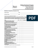 Medical Dosimetry Program Student Handbook - Mandatory Competency Form