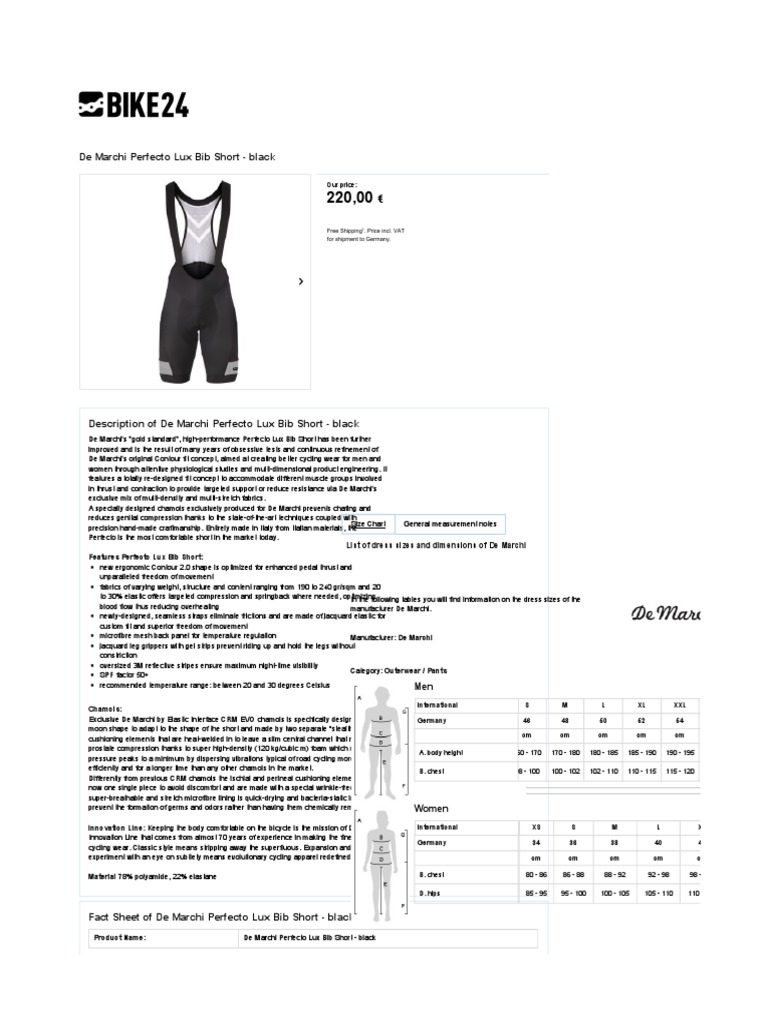 de marchi perfecto bib short