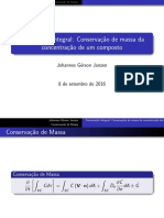 Formulação Integral: Conservação de Massa para Concentração de Um Composto