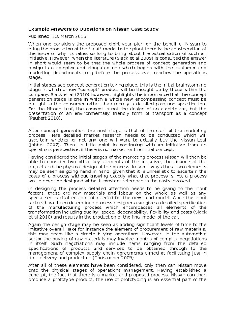 Nissan case study picture