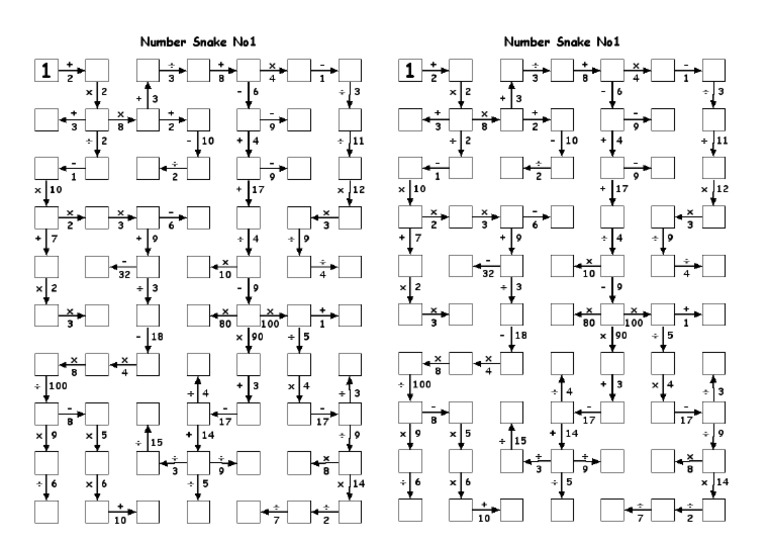 Number Snake PDF