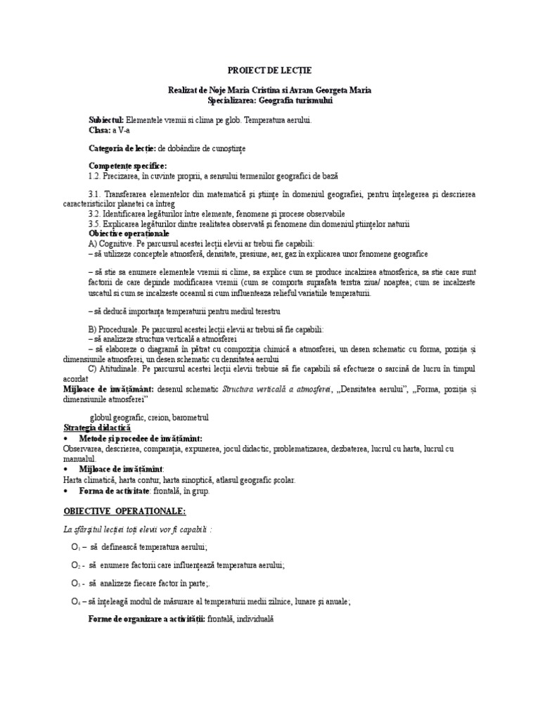 Plan de Lectie | PDF