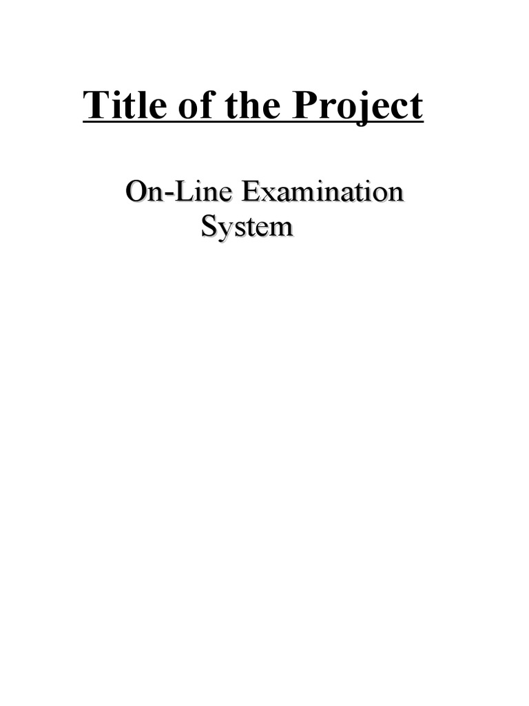 Online Examination System | PDF | Computers