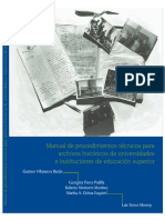 2016 Manual de Procedimientos Tecnicos Para Archivos Historicos de Universidades
