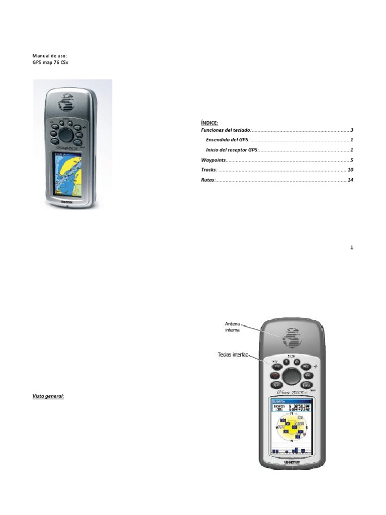 Manual de Uso Garmin Gps Map 76CSx | PDF | Mapa | Sistema de ...