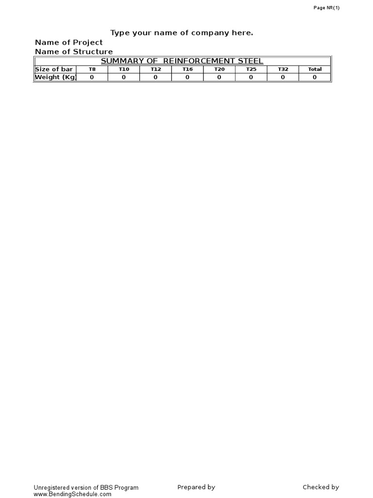 BBS Program: Steel Summary Report | PDF | Technology & Engineering