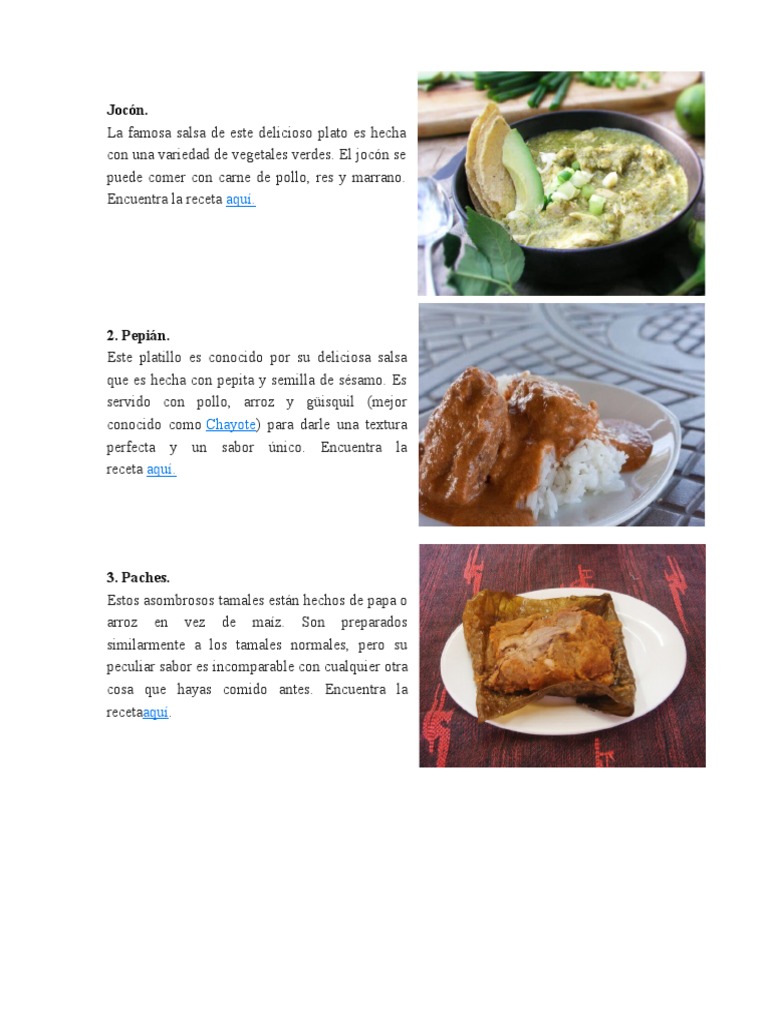 Platillos Tipicos de Guatemala | PDF | Postres | Cocina
