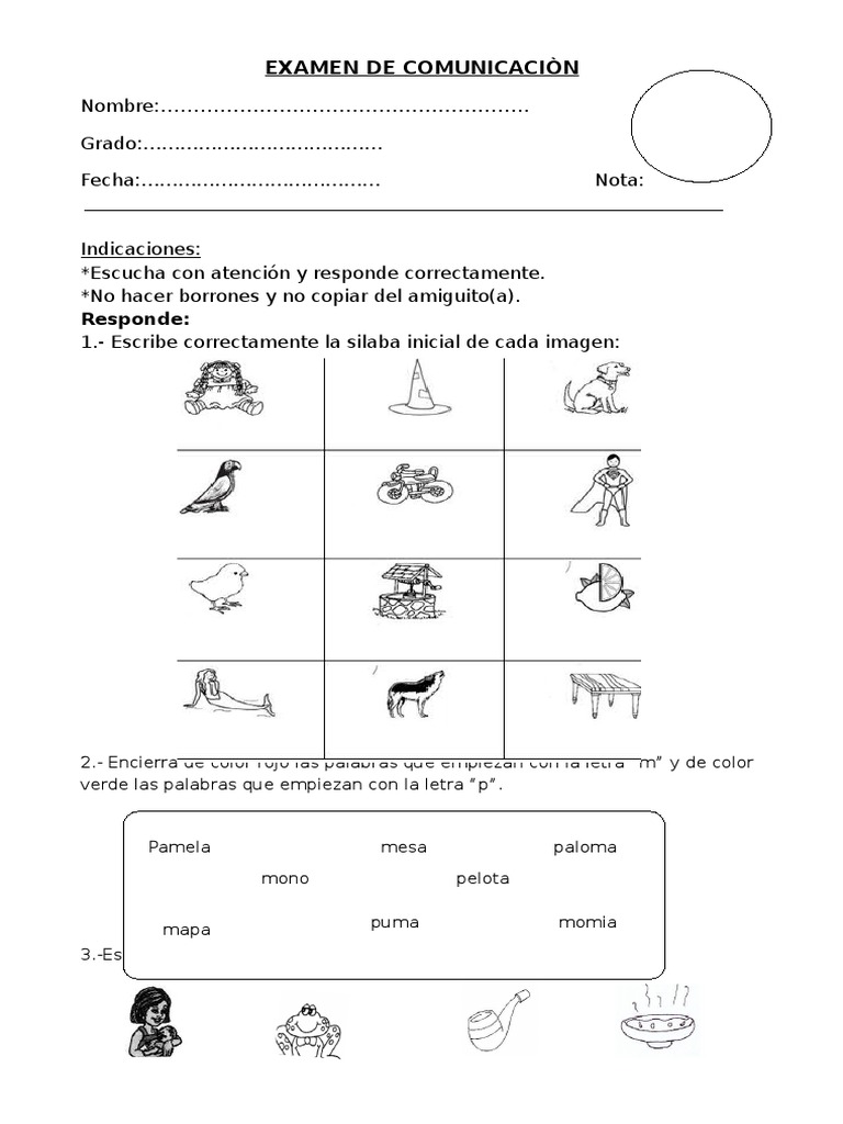 Examen De Comunicaciòn