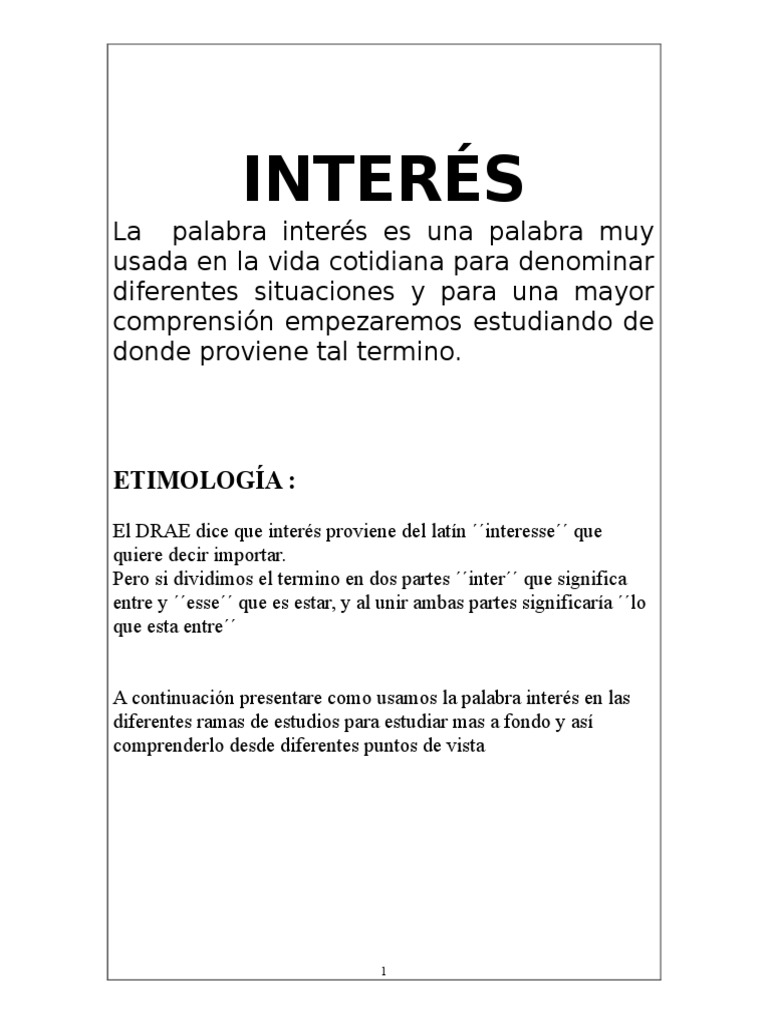 INTERÉS | PDF | Tasas de interés | Dinero