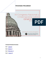 Congreso de la Democracia. Programa Preliminar 2016